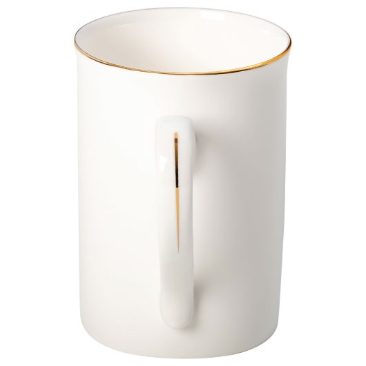 Vera Coffee Mugs White Gold Side